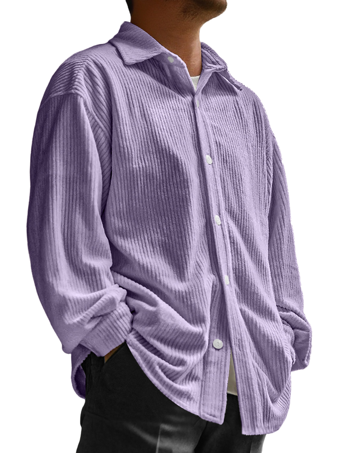 Herren Daily Corduroy Freizeit- und Bequeme Langarmhemd-deurabatt