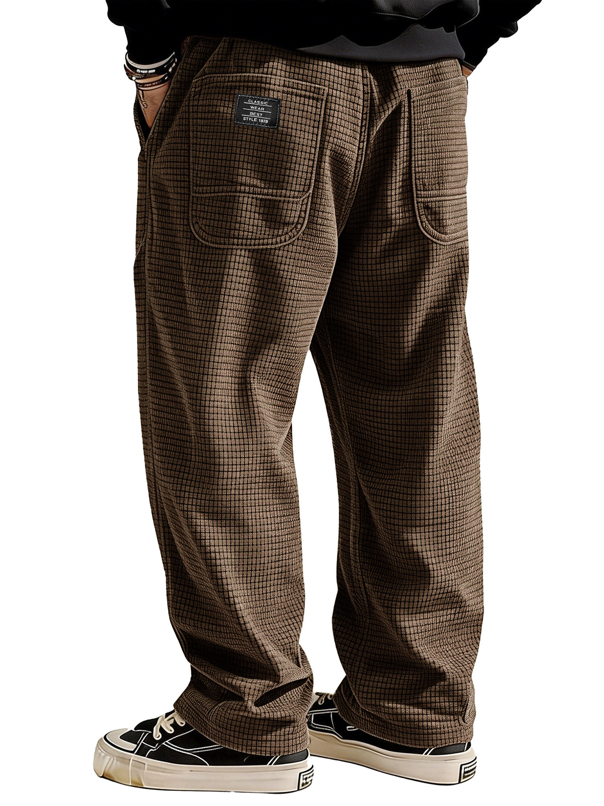 Stylische lässige lockere Waffelstoff-Taschen-Hosen-deurabatt
