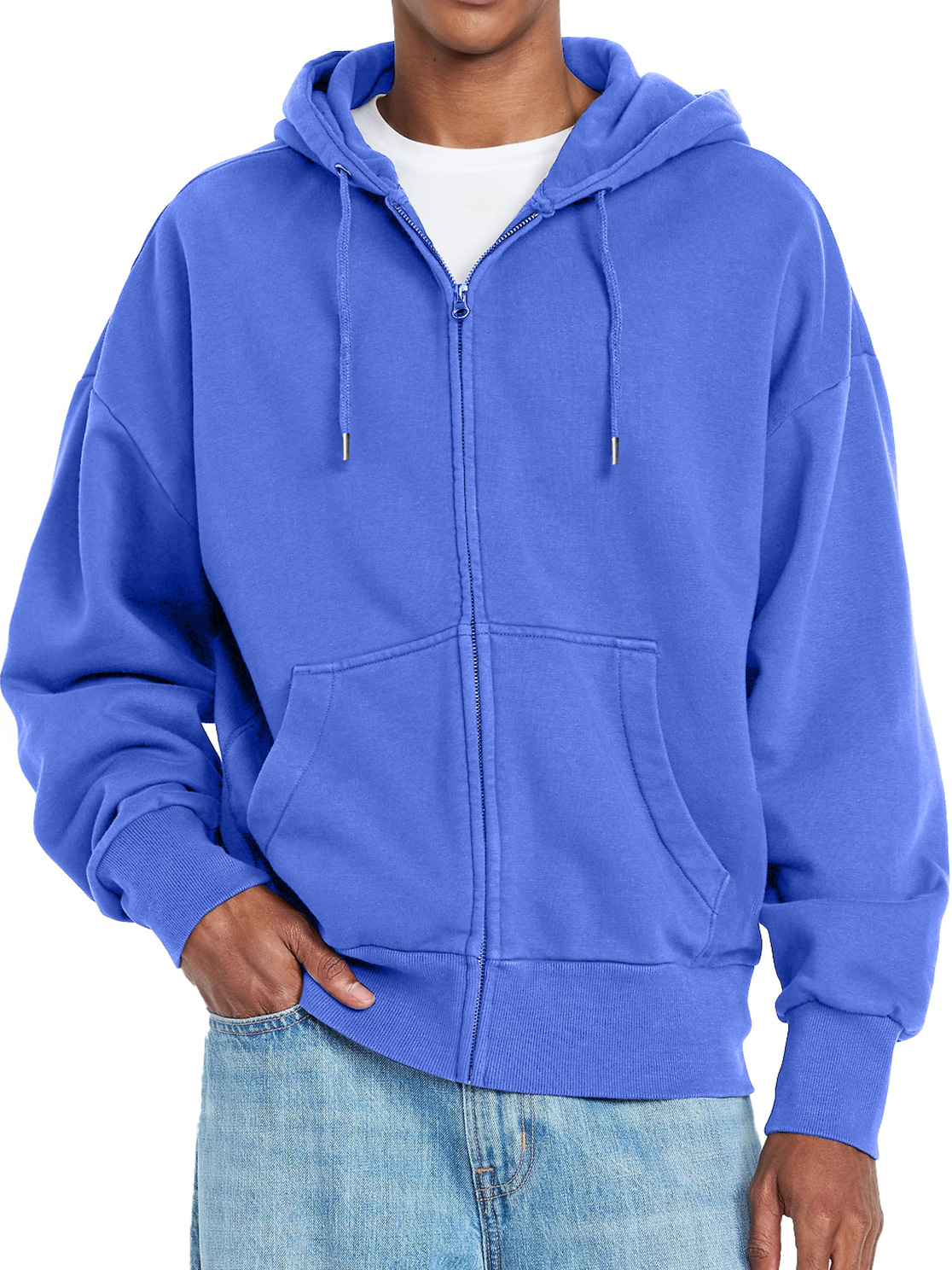 Schlichte, lässige Herren-Kapuzenjacke mit Reißverschluss-deurabatt