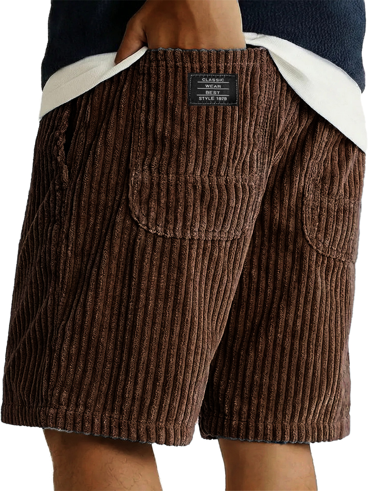 Herren-Retro-Shorts mit doppelter Tasche und lockerem Schnitt-ZierMode