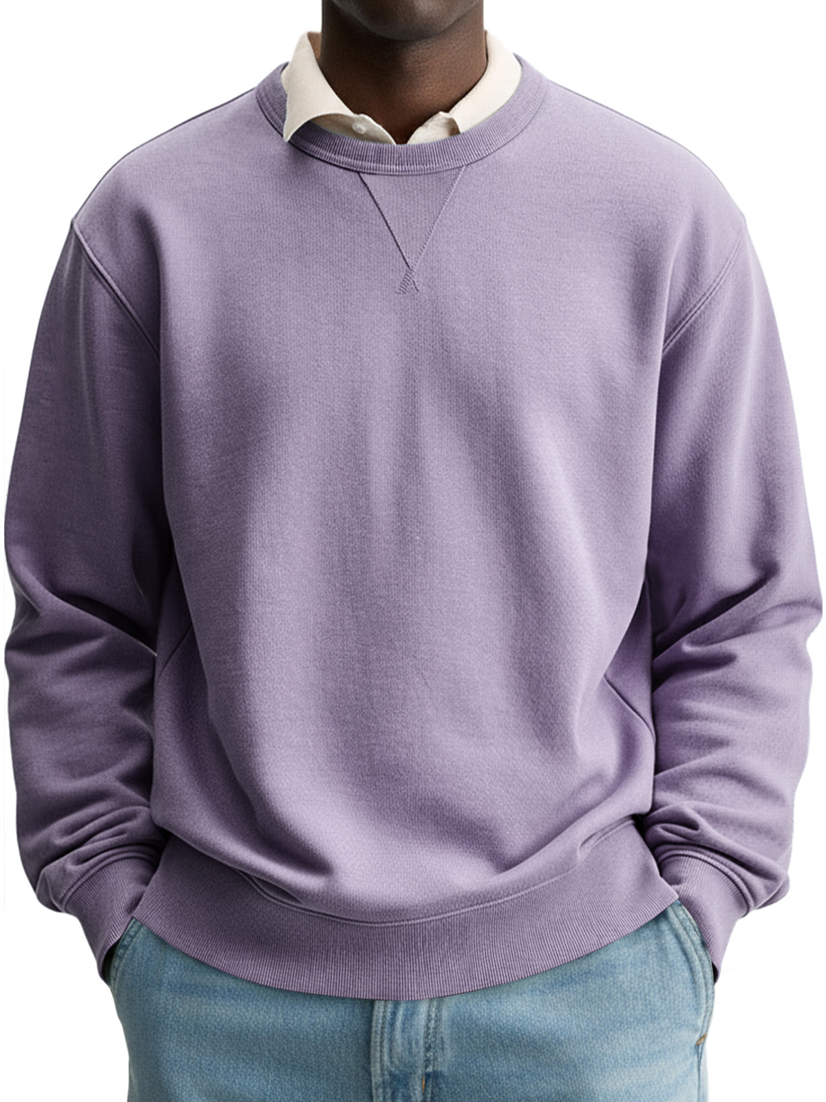 Herren Einfacher Rundhalsausschnitt Lässiger Bequemer Einfarbiger Sweatshirt-deurabatt