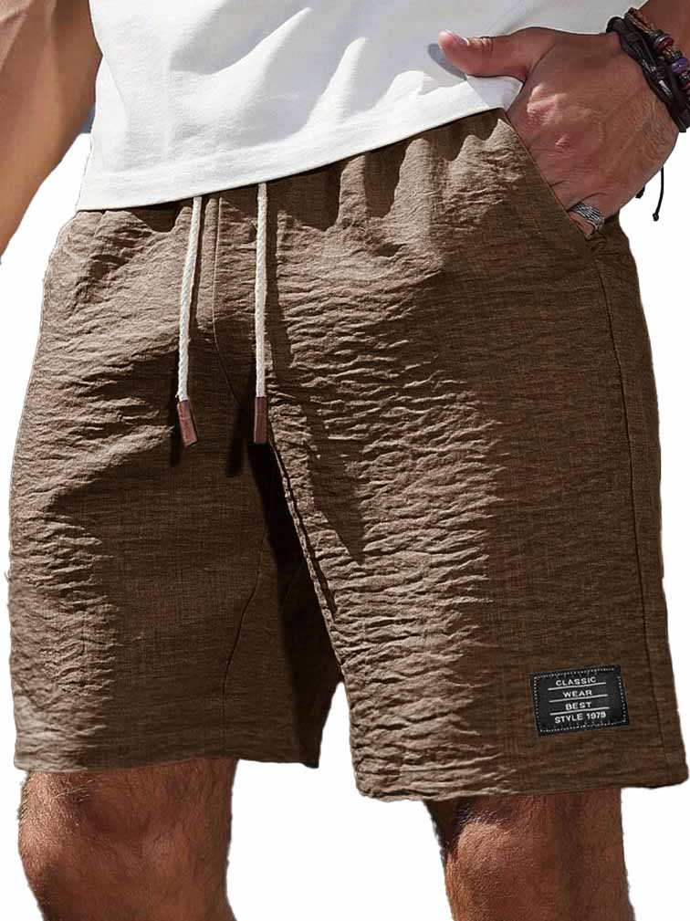 Herrenmode Freizeit tägliche Textur Stoff besticktes Logo Taschen Shorts