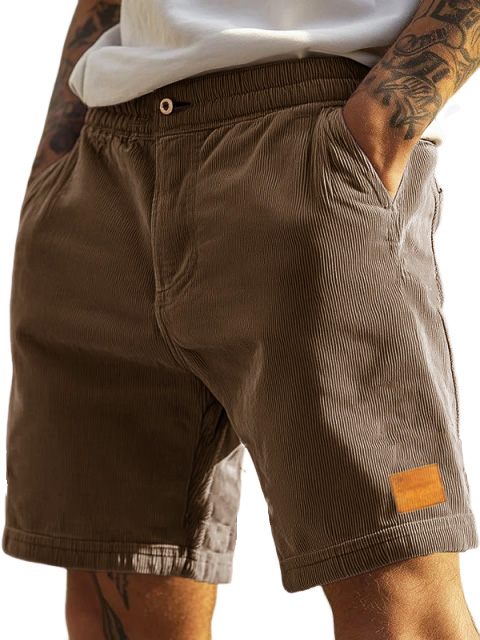 Herrenmode Shorts mit elastischem Bund und gesticktem Logo-ZierMode