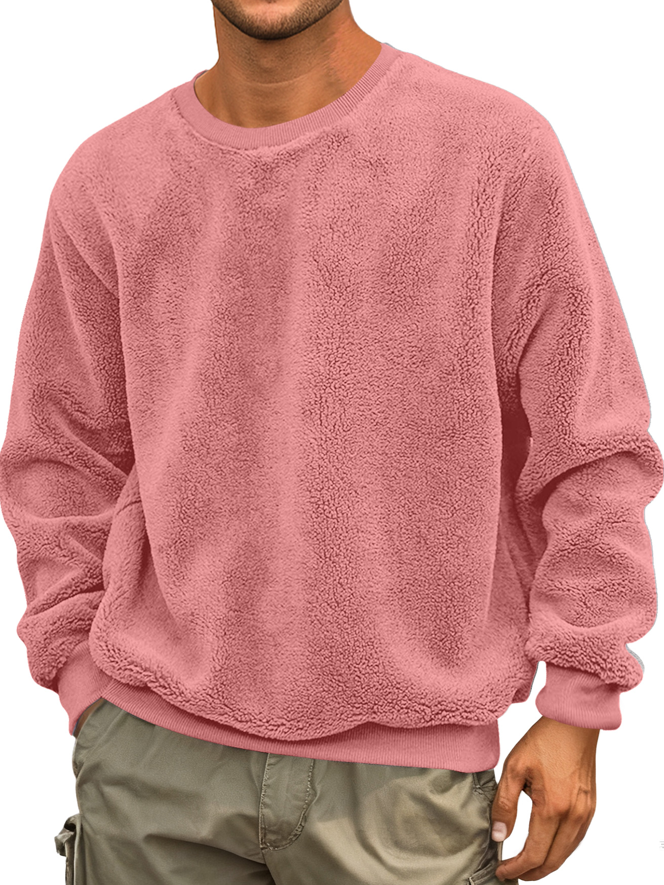 Herren Rundhals Doppelgesicht Samt Einfach Lässig Sweatshirt-deurabatt