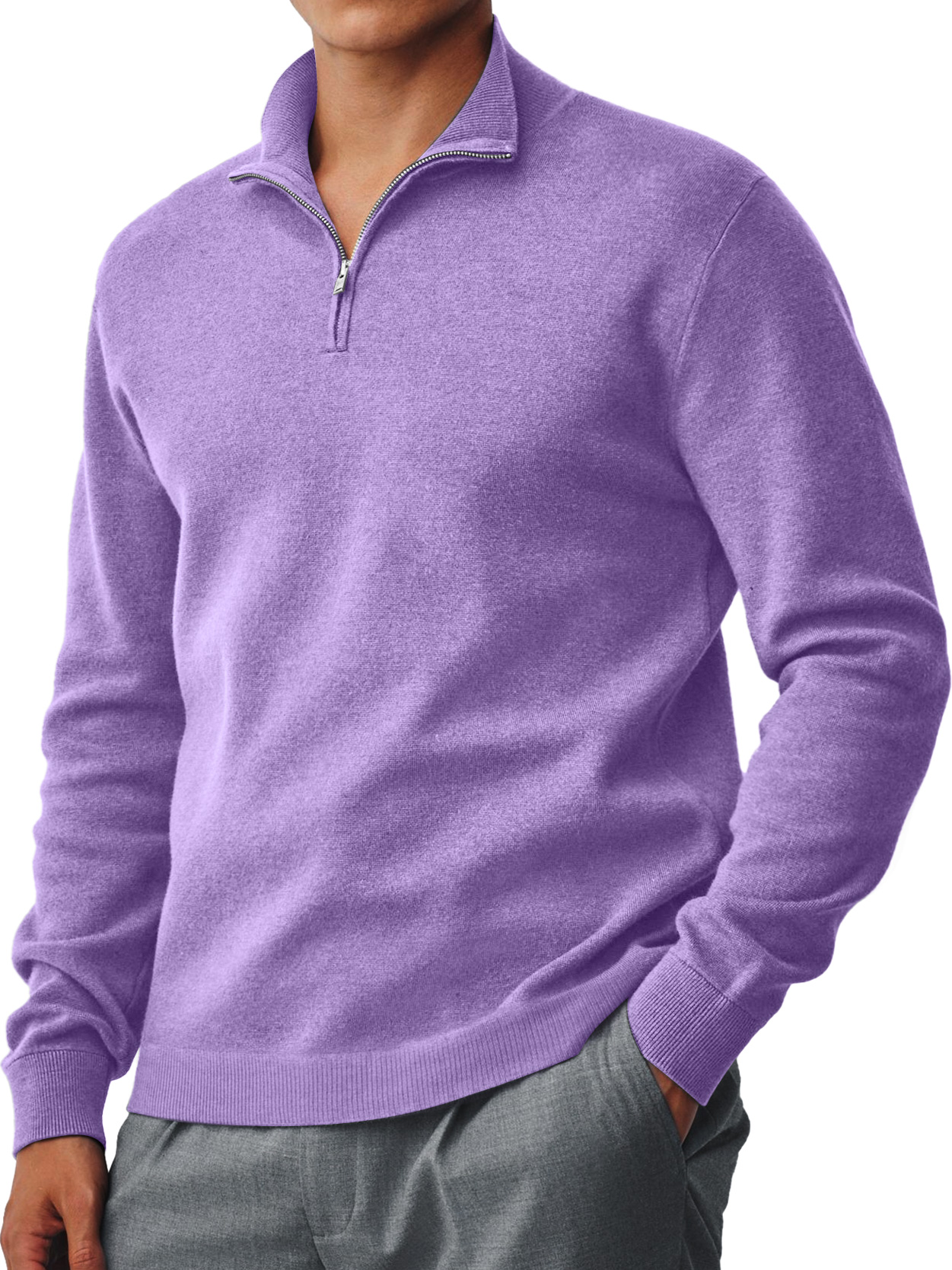 Herren-Strickpullover mit Kragen und Reißverschluss für jeden Tag-deurabatt