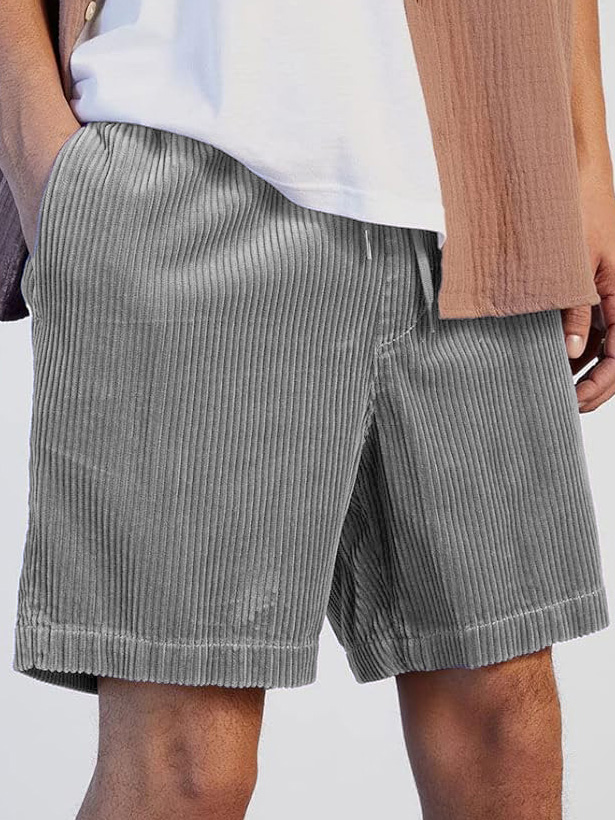 Herrenmode Freizeit Corduroy Logo Bestickte Shorts-ZierMode