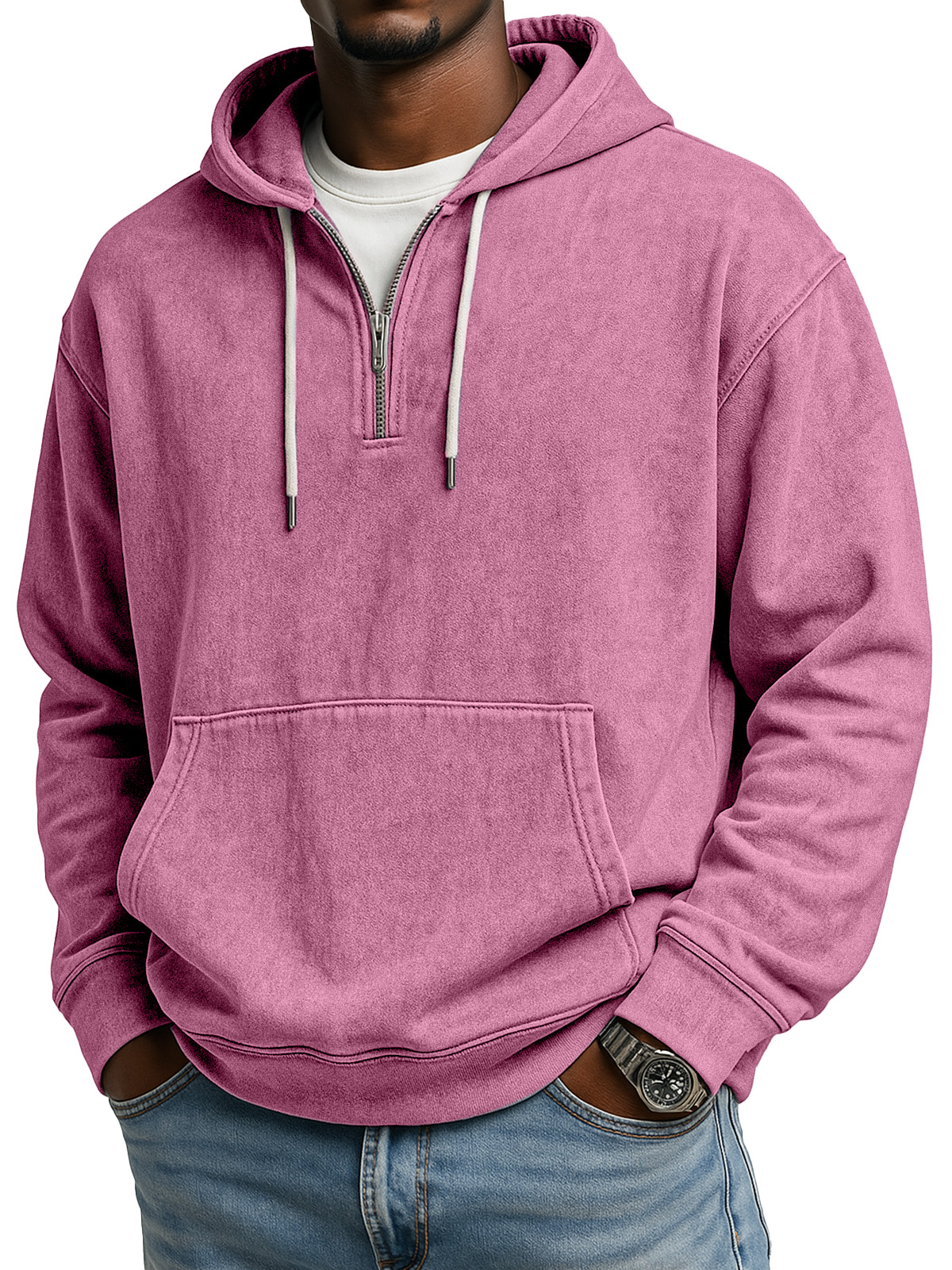 Schwarzer Freitag Frühverkauf - Herren Retro Freizeit Reißverschluss Kapuzenpullover mit langen Ärmeln-deurabatt