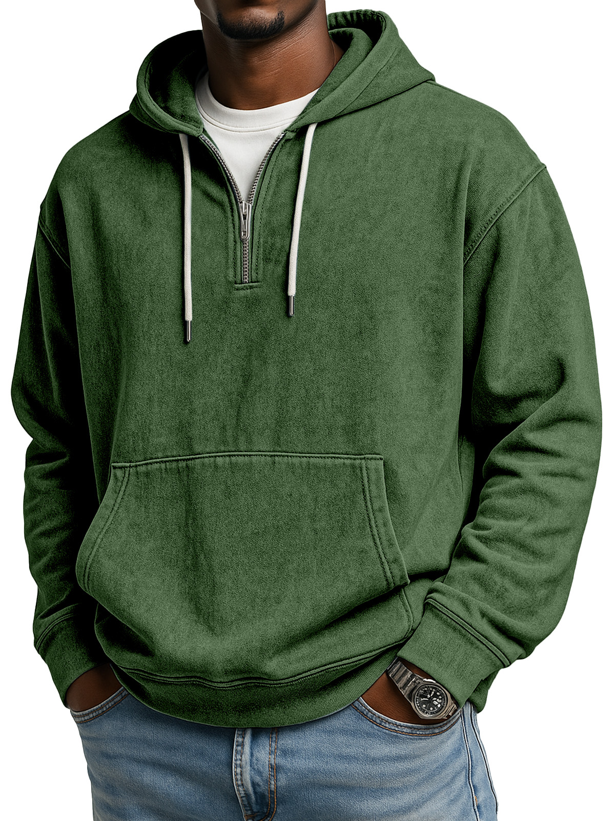 Schwarzer Freitag Frühverkauf - Herren Retro Freizeit Reißverschluss Kapuzenpullover mit langen Ärmeln-deurabatt