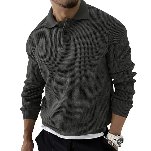 Zeitlos & Modern gestricktes Poloshirt-deurabatt