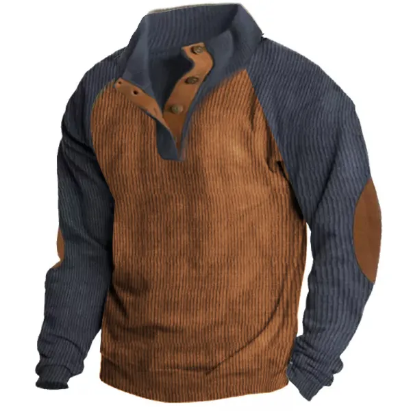 Lässiges Outdoor-Sweatshirt mit Raglanärmeln für Herren und Stehkragen-deurabatt