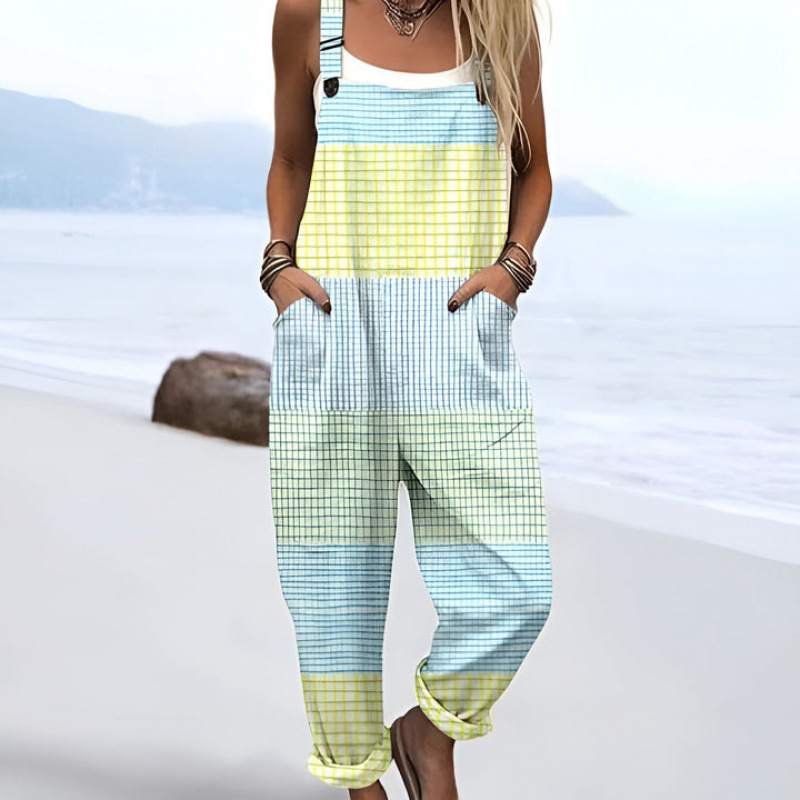 Bedruckter lockerer Overall | Damen Casual Ärmelloser Jumpsuit