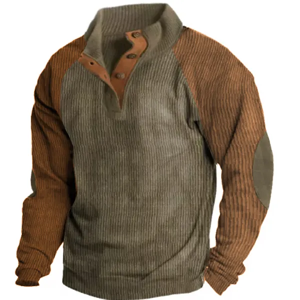 Lässiges Outdoor-Sweatshirt mit Raglanärmeln für Herren und Stehkragen-deurabatt