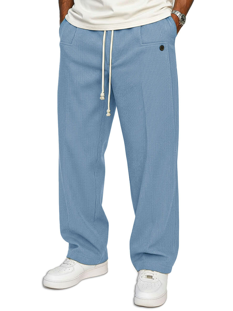 Herren Stilvolle Freizeitlockere Hose mit elastischem Bund und Taschen-deurabatt
