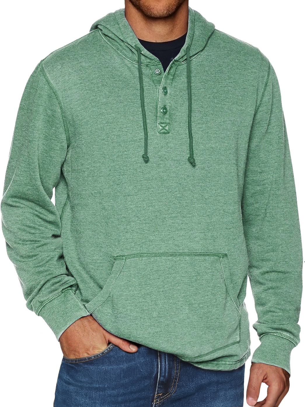 Herren-Alltags-Kapuzenpullover mit Knopfleiste-deurabatt