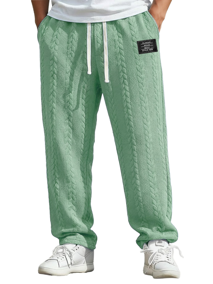 Herren Mode Freizeit Jacquard Stoff Locker sitzende Taschenhose-deurabatt