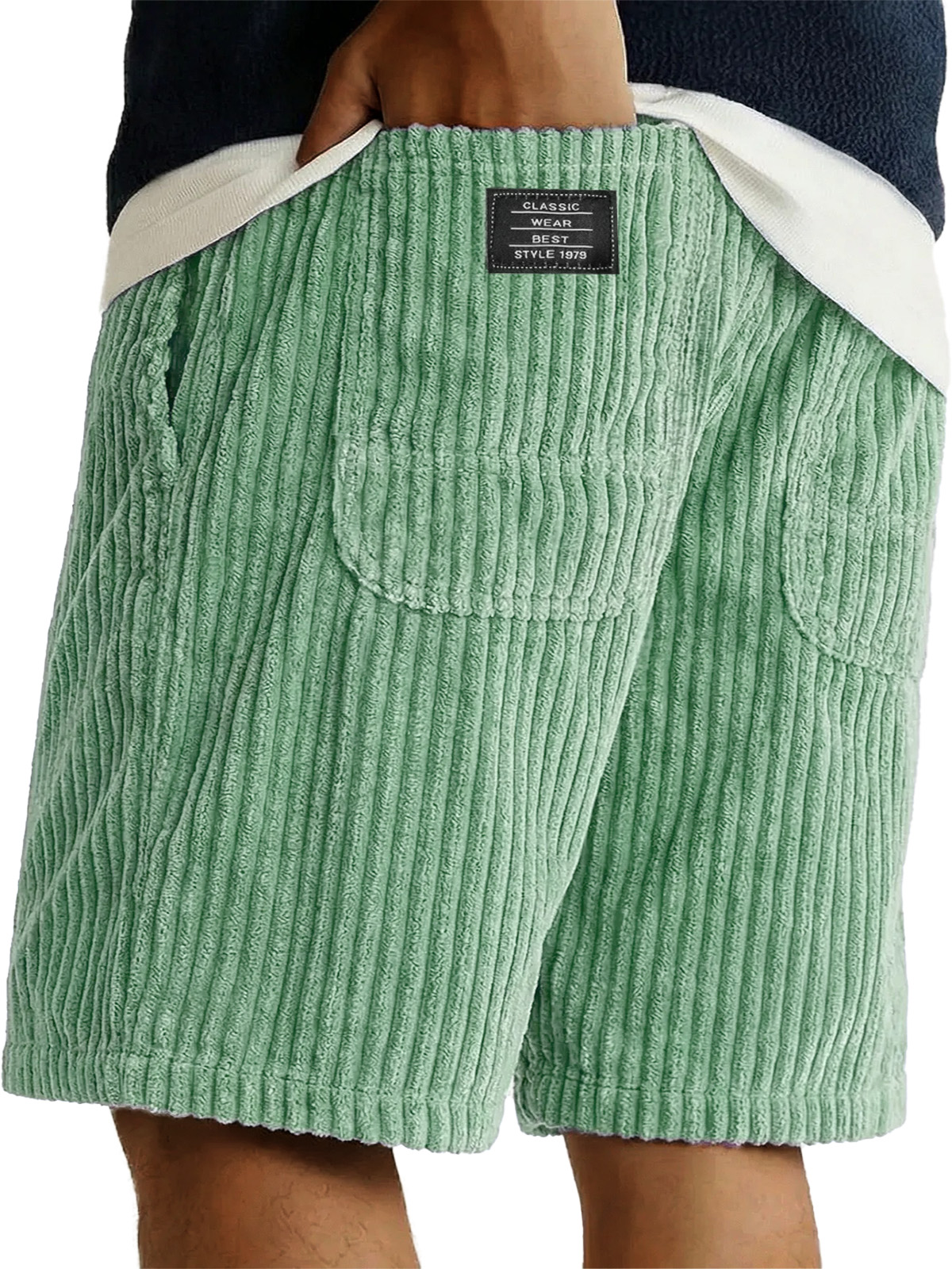 Herren-Retro-Shorts mit doppelter Tasche und lockerem Schnitt-ZierMode