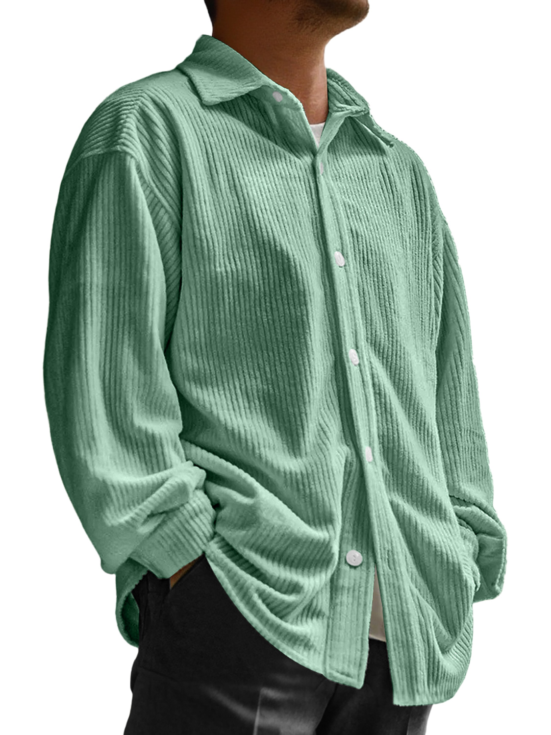 Herren Daily Corduroy Freizeit- und Bequeme Langarmhemd-deurabatt