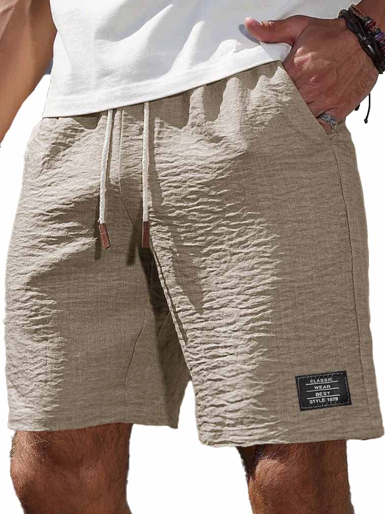 Herrenmode Freizeit tägliche Textur Stoff besticktes Logo Taschen Shorts