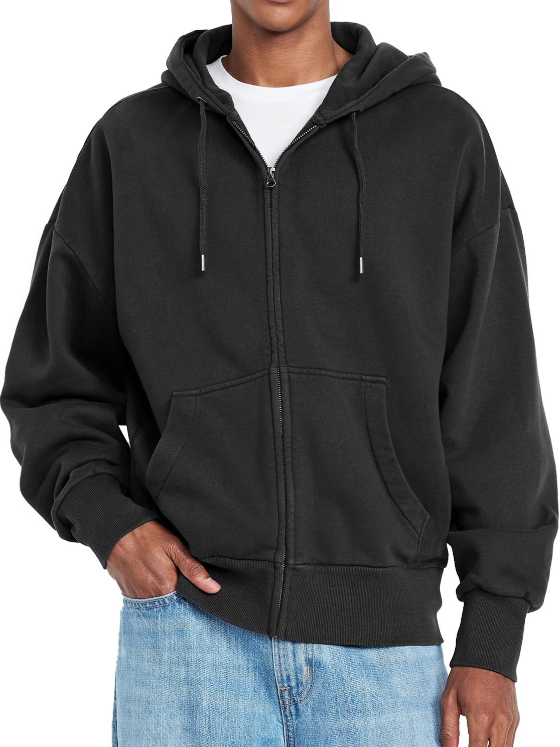 Schlichte, lässige Herren-Kapuzenjacke mit Reißverschluss-deurabatt