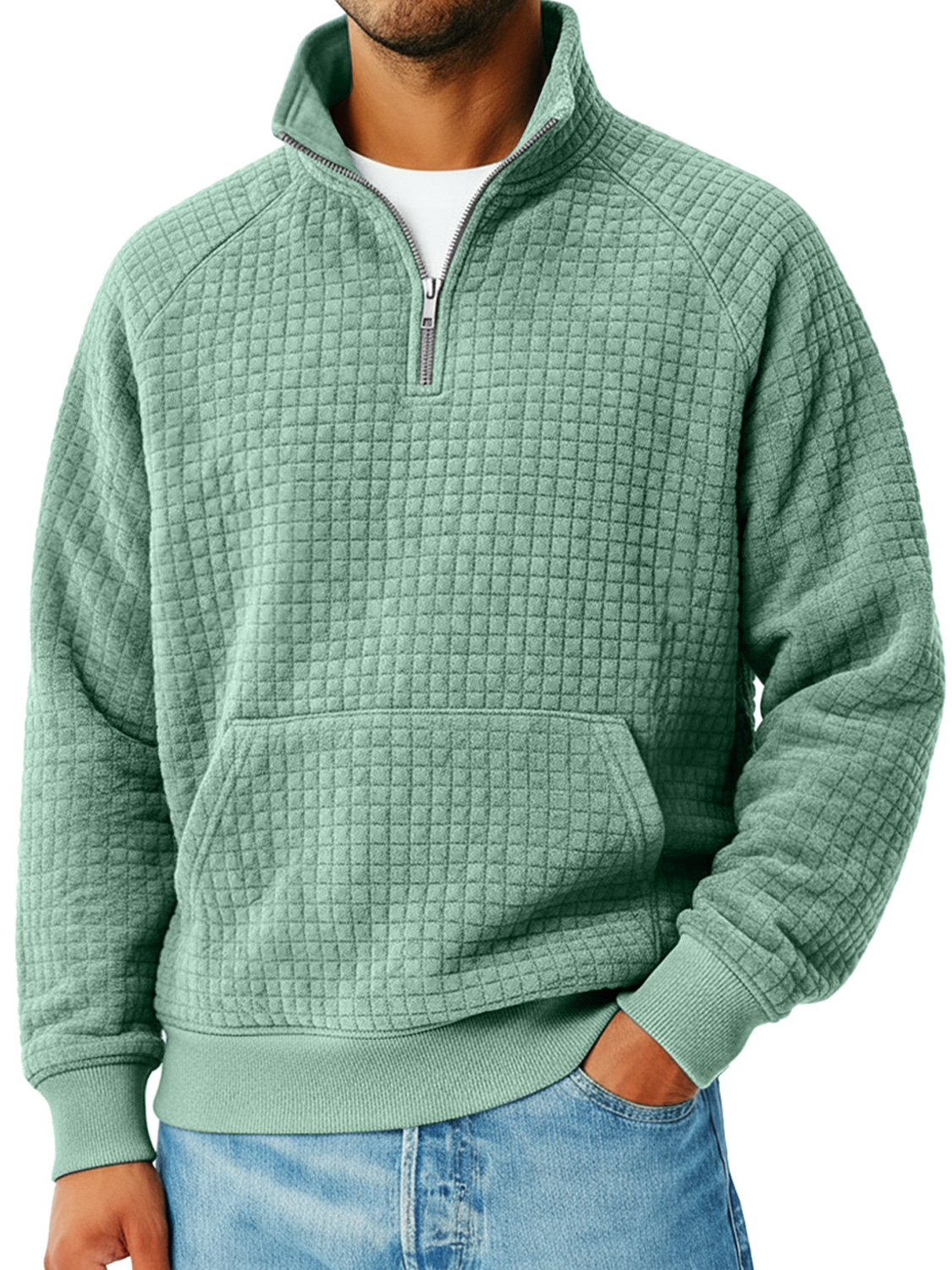 Herren Kleine Karierte Knopf Kapuzen Freizeit Lockere Sweatshirt-deurabatt