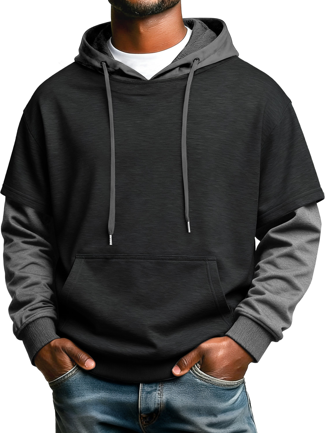 Zweiteiliger Herren-Freizeit-Kapuzenpullover-deurabatt