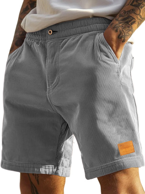 Herrenmode Shorts mit elastischem Bund und gesticktem Logo-ZierMode