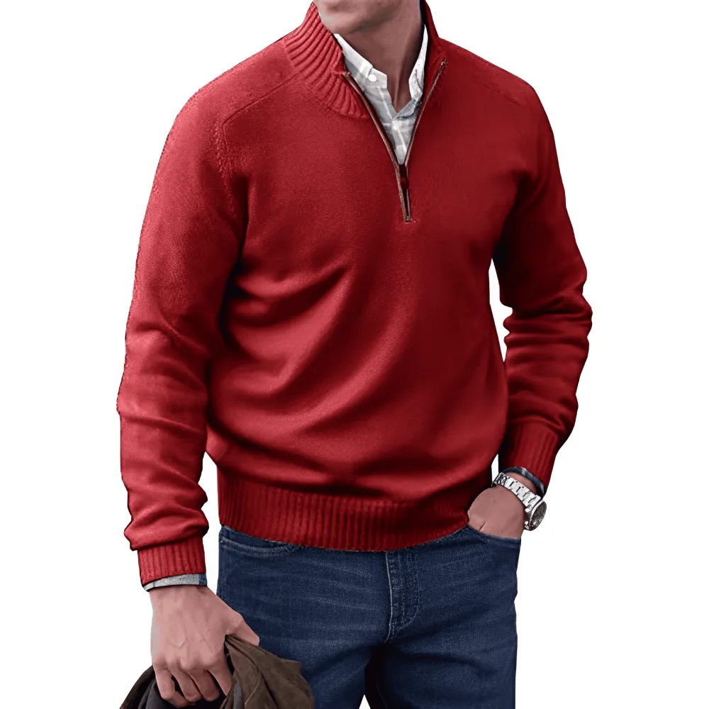 Eleganter Pullover mit Reißverschluss-deurabatt