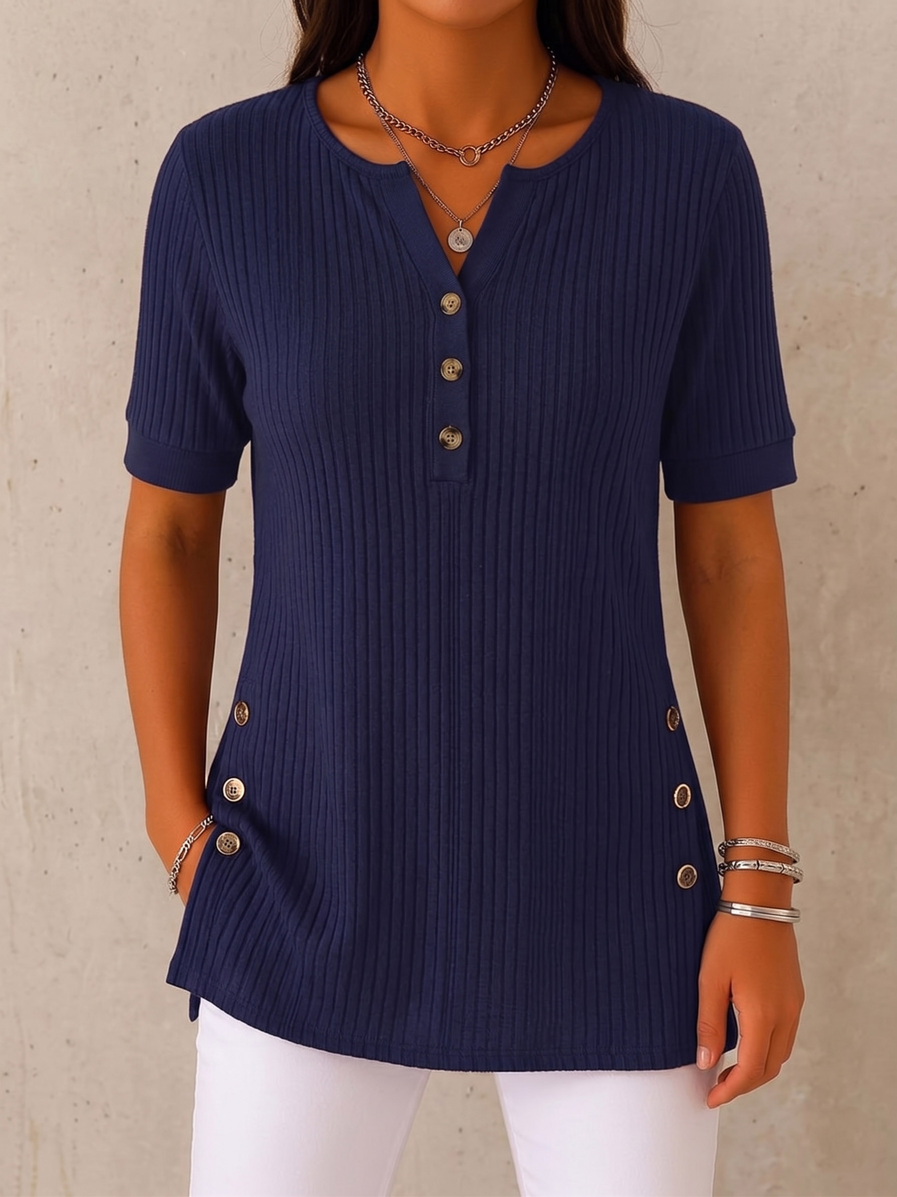 CLEARANCE SALE🔥 The Ultimate Everyday Soft-Ribbed Split-Hem Henley