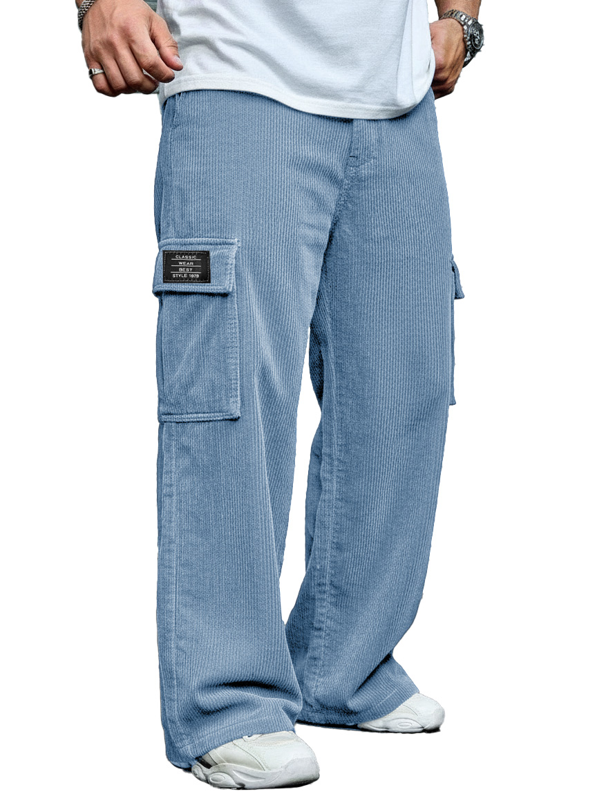 Herren Stilvolle Freizeit Corduroy Tasche Locker sitzende Arbeits Hose-deurabatt