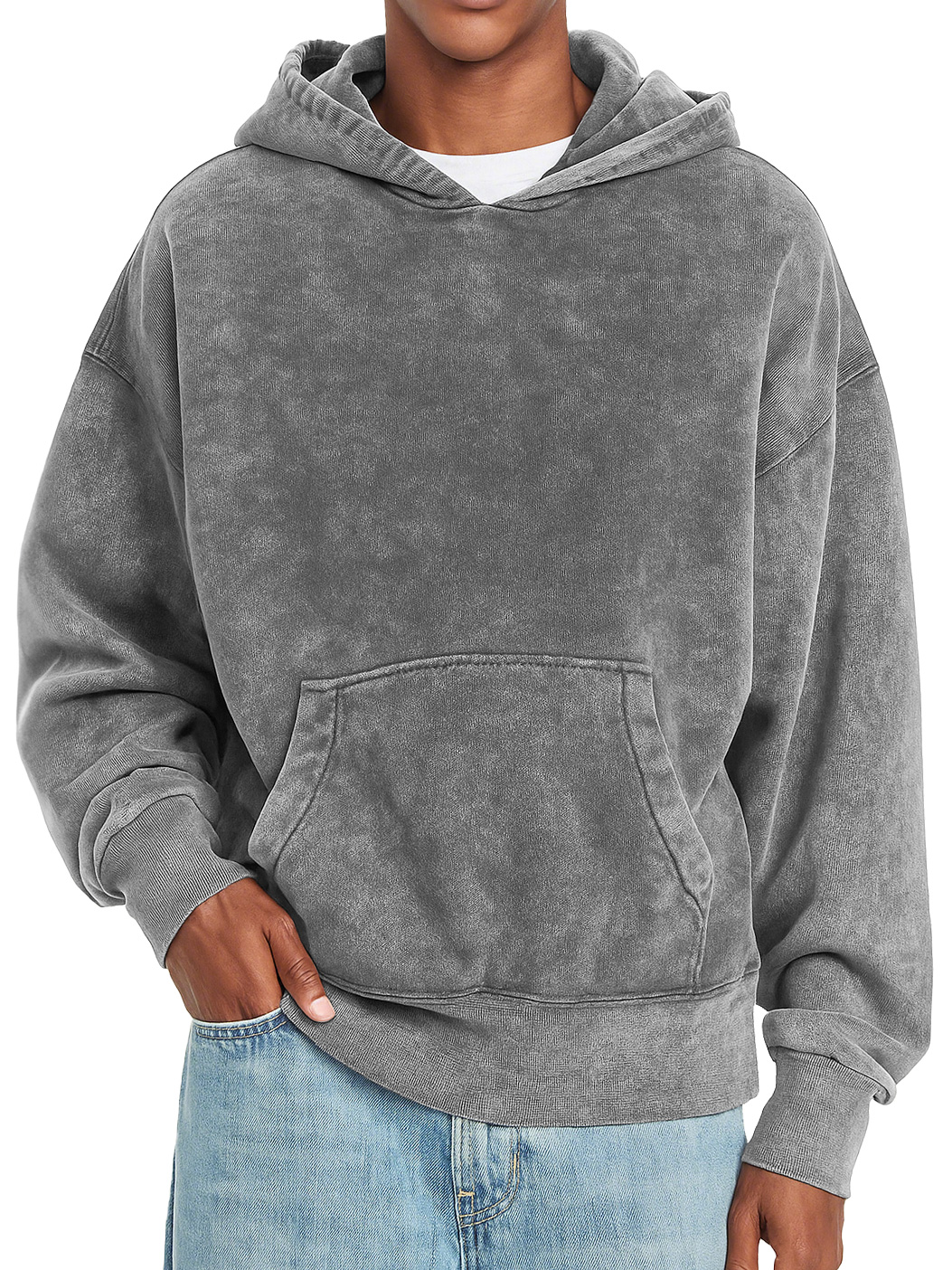 Herren Vintage 100% Baumwolle gewaschenen, abgenutzten, lässigen Kapuzenpullover-deurabatt