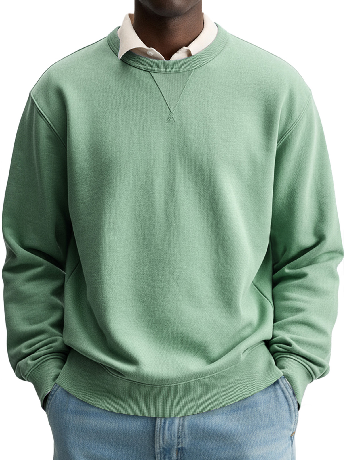 Herren Einfacher Rundhalsausschnitt Lässiger Bequemer Einfarbiger Sweatshirt-deurabatt