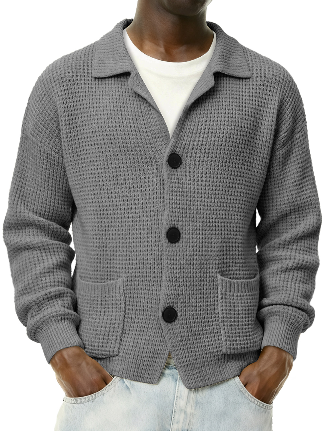 Männer Einfach Stehkragen Freizeit Strickpullover Cardigan-deurabatt
