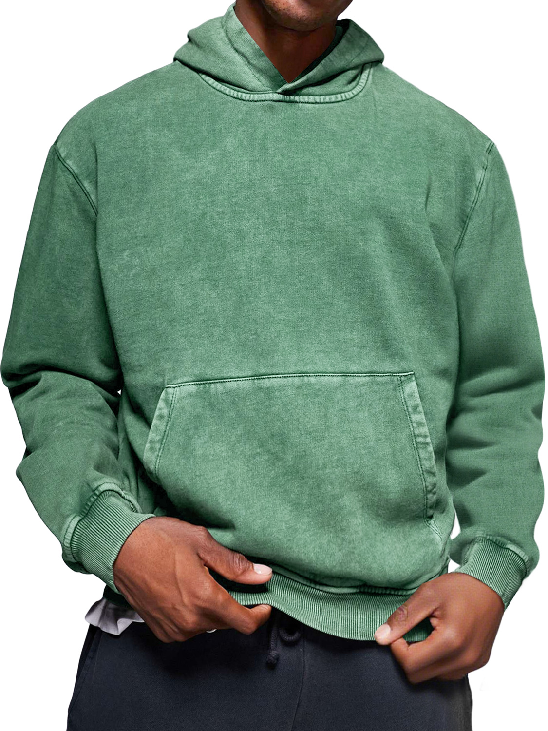 Herren Vintage Distressed Gewaschen Baumwolle Kapuzenpullover-deurabatt