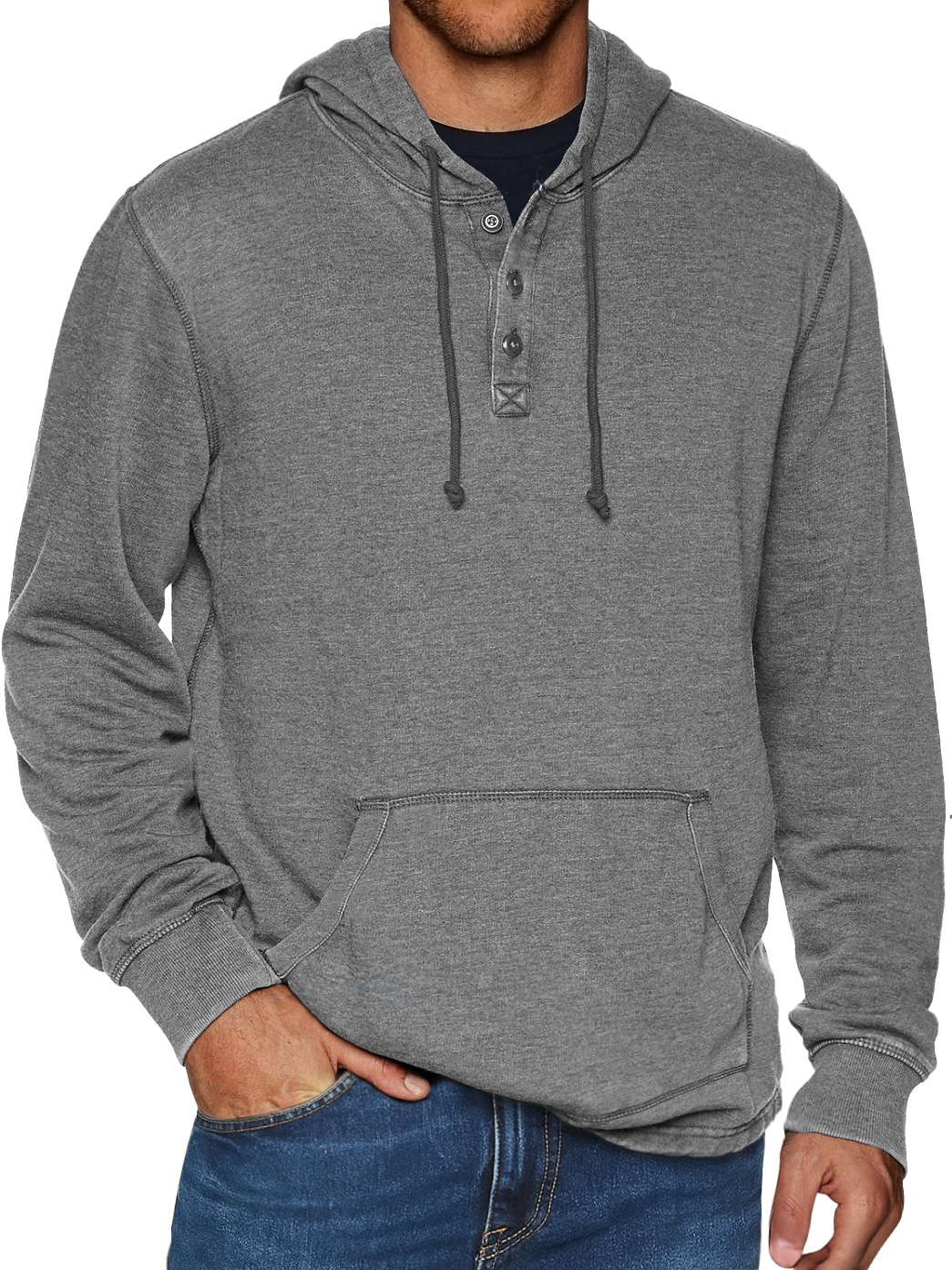 Herren-Alltags-Kapuzenpullover mit Knopfleiste-deurabatt