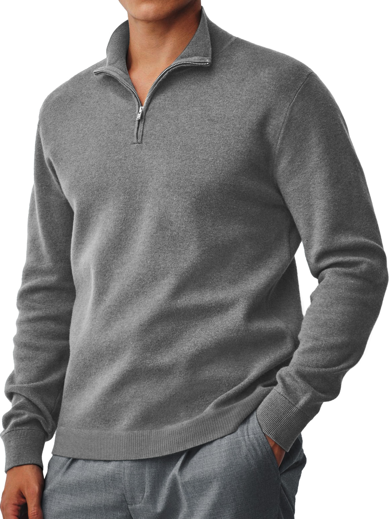 Herren-Strickpullover mit Kragen und Reißverschluss für jeden Tag-deurabatt