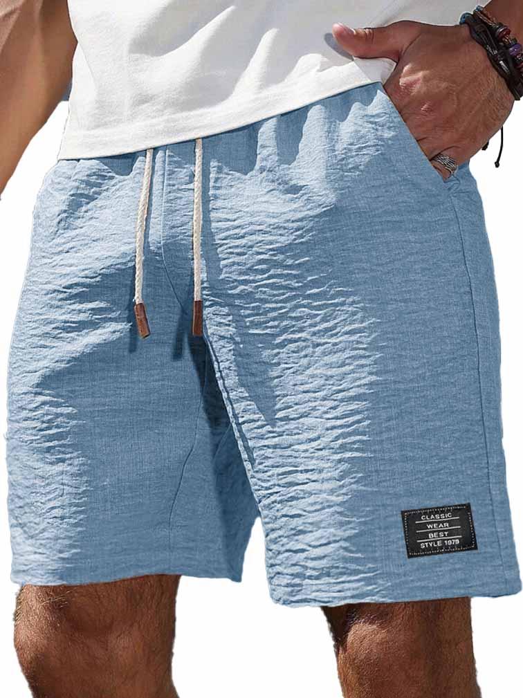 Herrenmode Freizeit tägliche Textur Stoff besticktes Logo Taschen Shorts