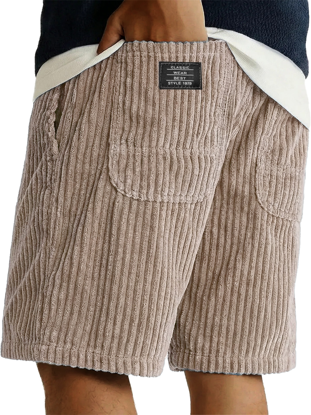 Herren-Retro-Shorts mit doppelter Tasche und lockerem Schnitt-ZierMode