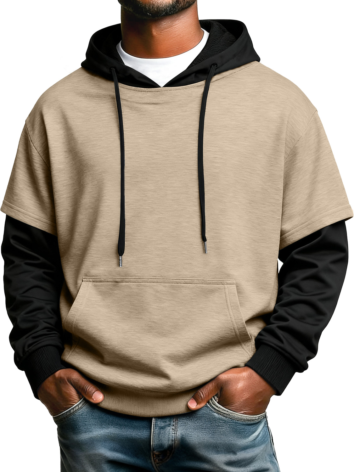 Zweiteiliger Herren-Freizeit-Kapuzenpullover-deurabatt