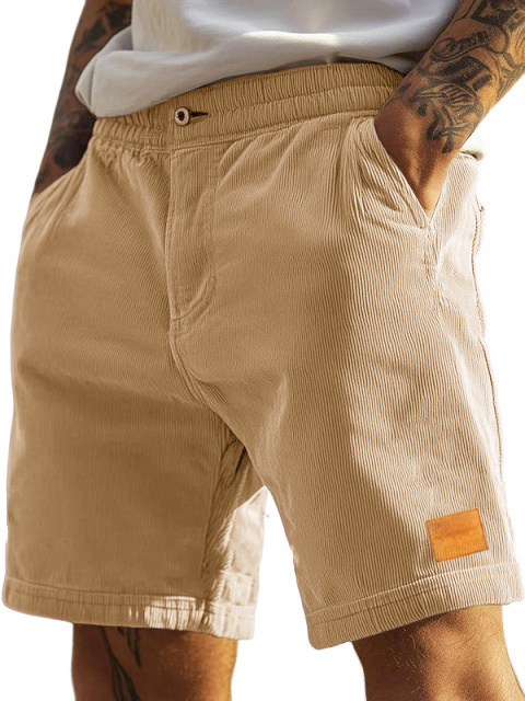 Herrenmode Shorts mit elastischem Bund und gesticktem Logo-ZierMode