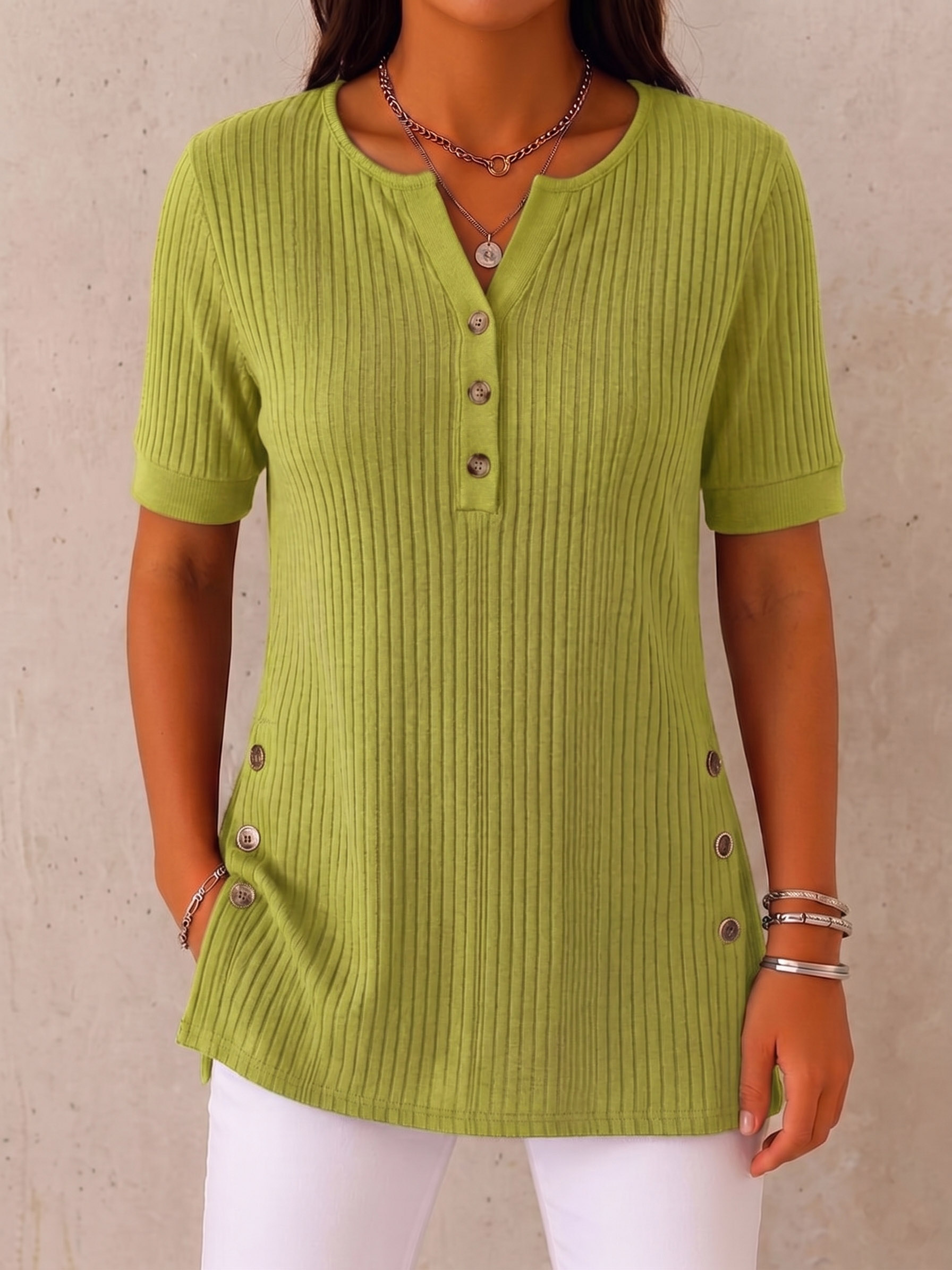 CLEARANCE SALE🔥 The Ultimate Everyday Soft-Ribbed Split-Hem Henley