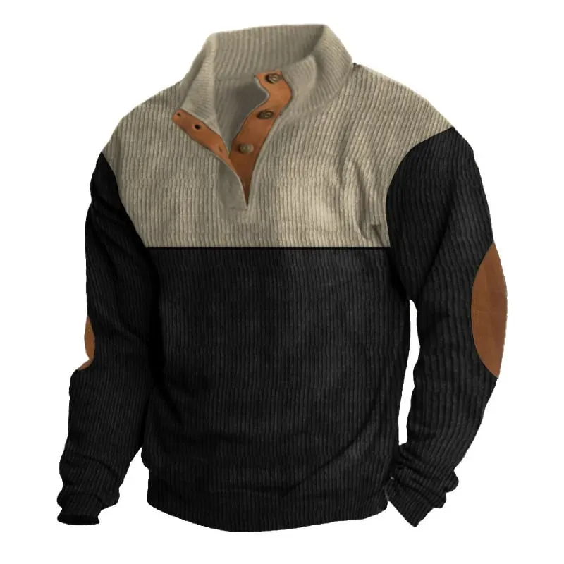 Lässiges Outdoor-Sweatshirt mit Raglanärmeln für Herren und Stehkragen-deurabatt
