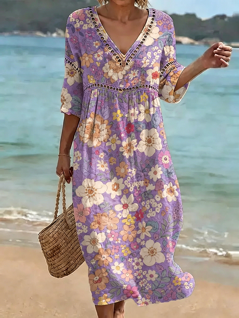 Women's Leisure Vacation Floral Dress