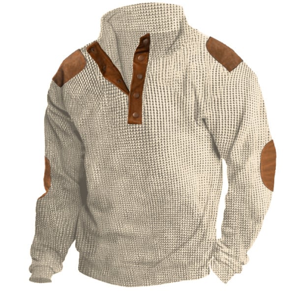 Lässiges Sweatshirt mit Stehkragen und langen Ärmeln für Herren-deurabatt