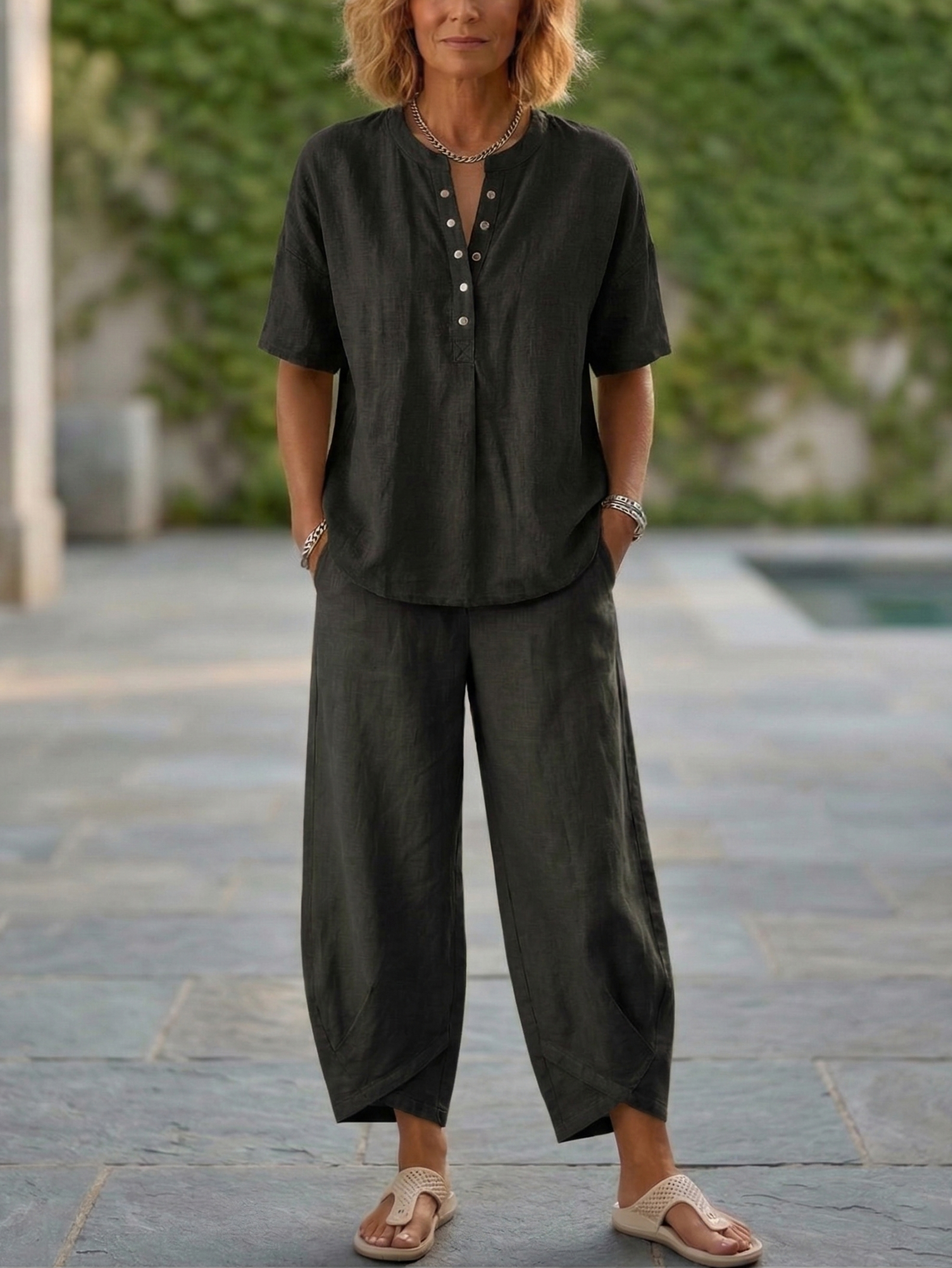 New Arrivals🔥 Cozy Loose-fit Cotton Linen Two-piece Set