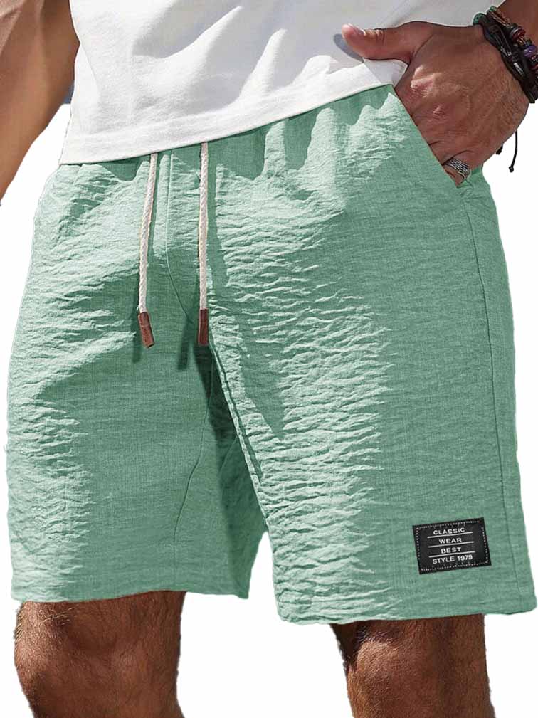 Herrenmode Freizeit tägliche Textur Stoff besticktes Logo Taschen Shorts