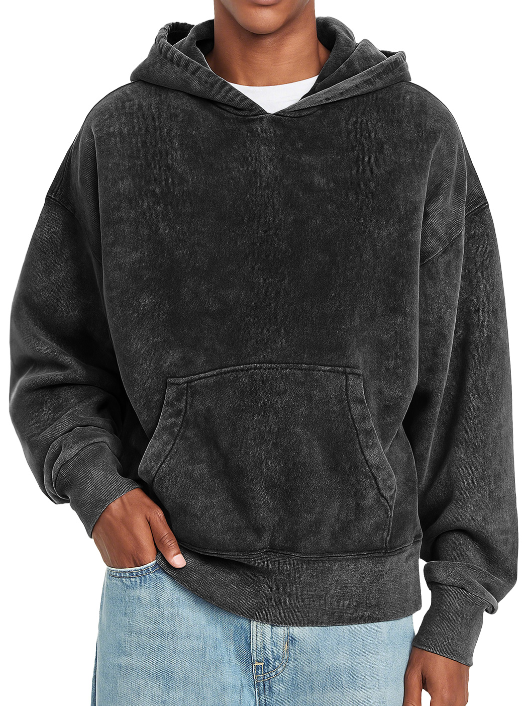 Herren Vintage 100% Baumwolle gewaschenen, abgenutzten, lässigen Kapuzenpullover-deurabatt