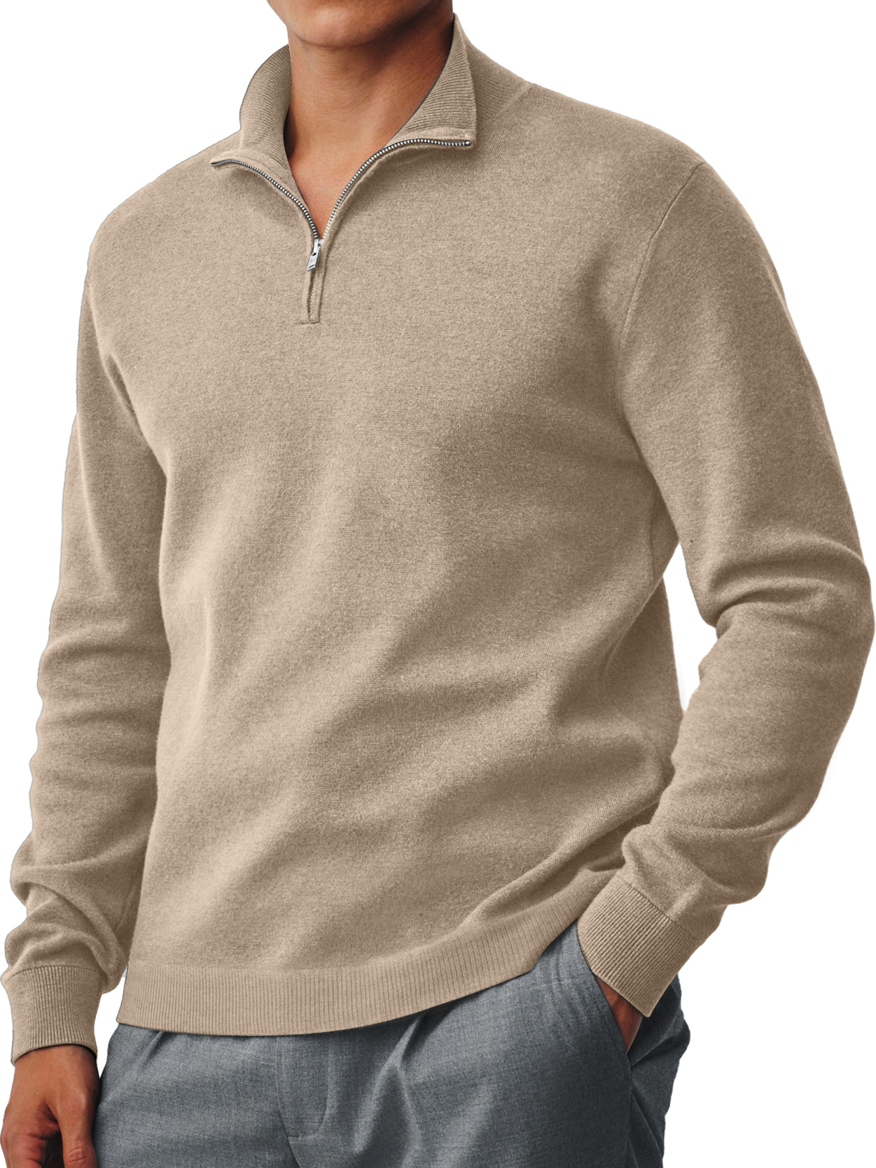 Herren-Strickpullover mit Kragen und Reißverschluss für jeden Tag-deurabatt