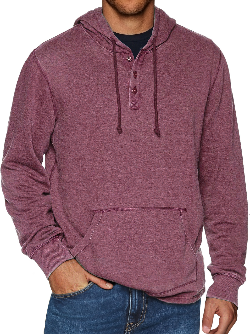 Herren-Alltags-Kapuzenpullover mit Knopfleiste-deurabatt