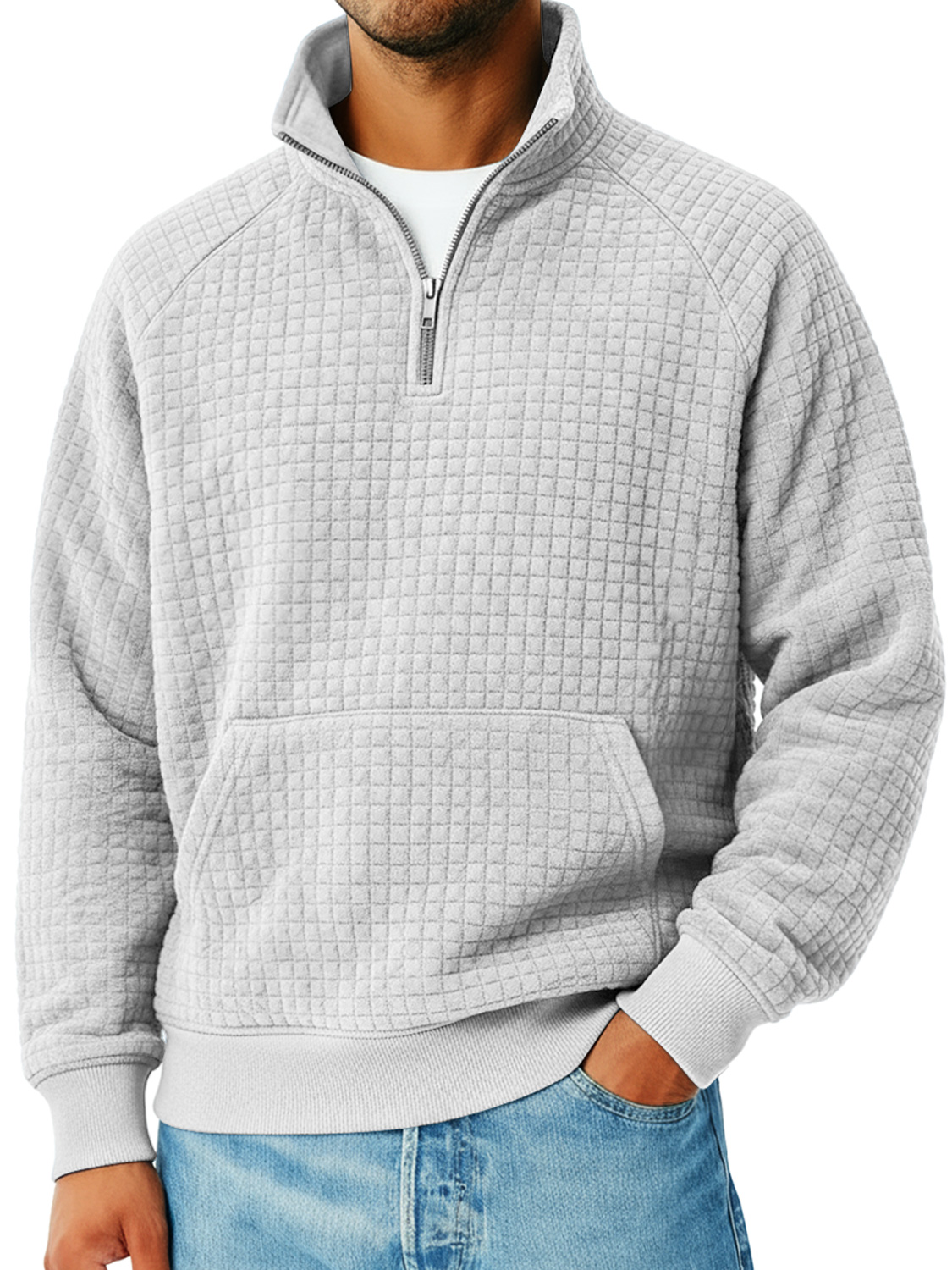 Herren Kleine Karierte Knopf Kapuzen Freizeit Lockere Sweatshirt-deurabatt