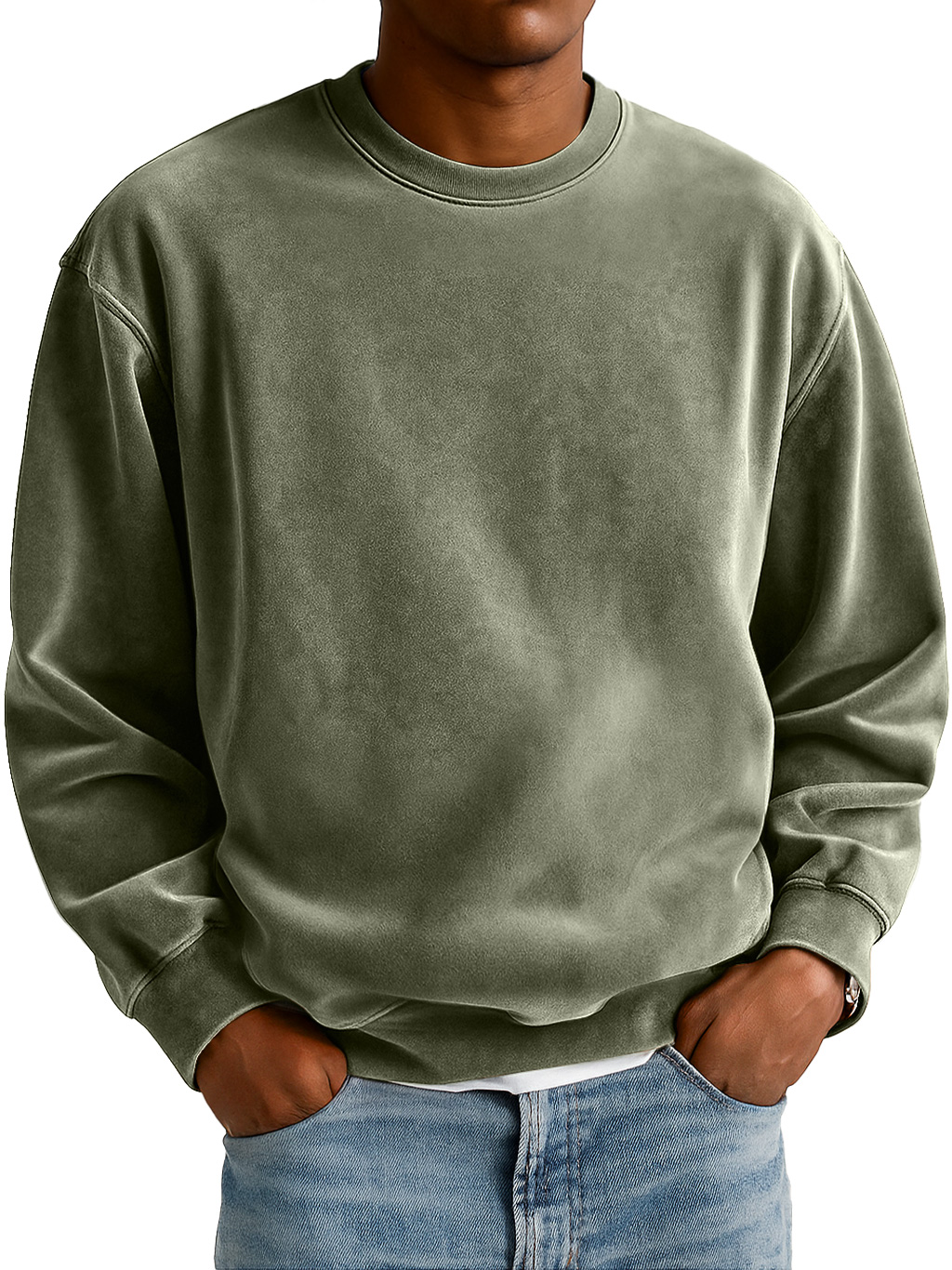 Herren Alltag Wildleder Rundhals Freizeit Komfort Sweatshirt-deurabatt